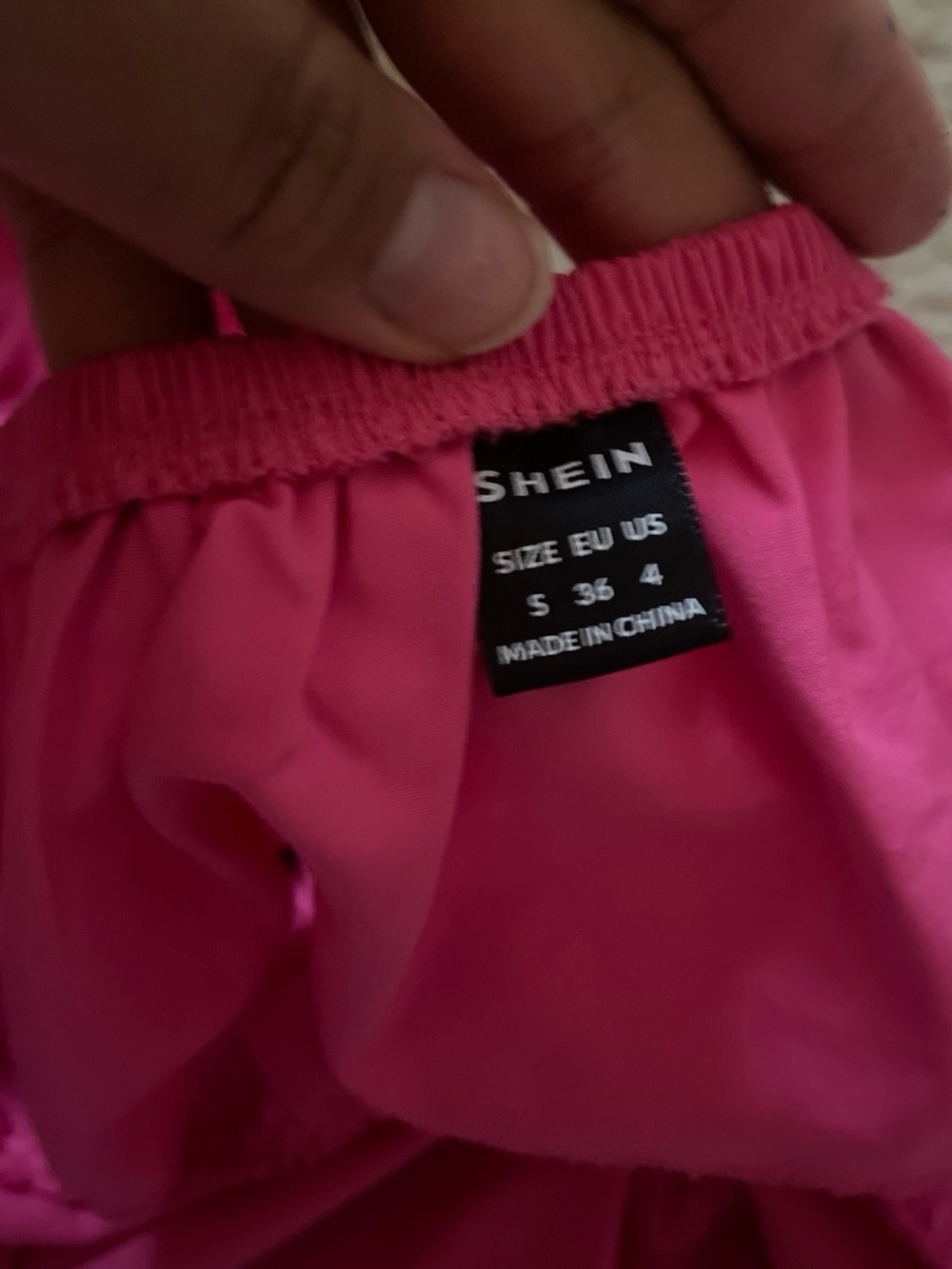 SHEIN Hot Pink Ruffle Strap Peplum Top - Picture 3 of 3